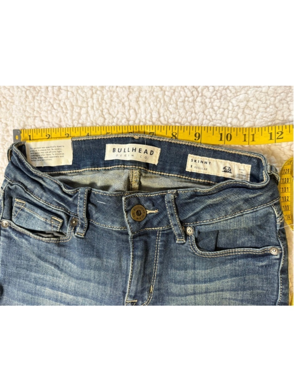Juniors Bullhead Denim Co Blue Skinny Jeans Size 1 - Picture 6 of 9